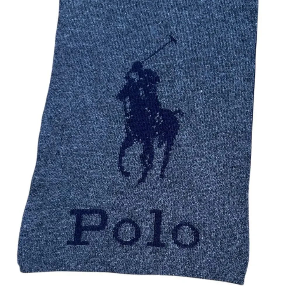 Polo Ralph Lauren Big Pony Scarf Blue Gray Reversible